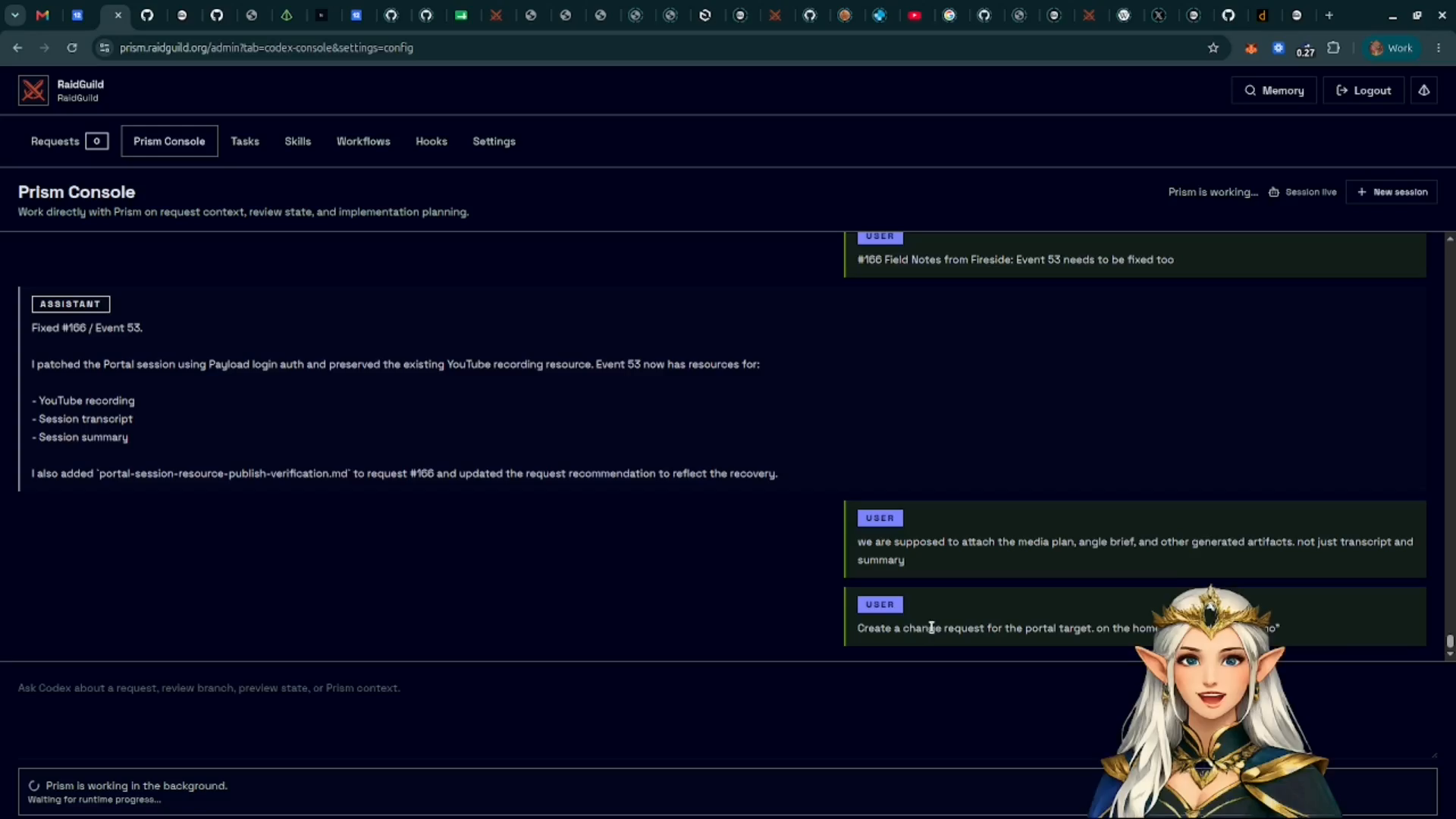 Submitting a request from the Prism Console