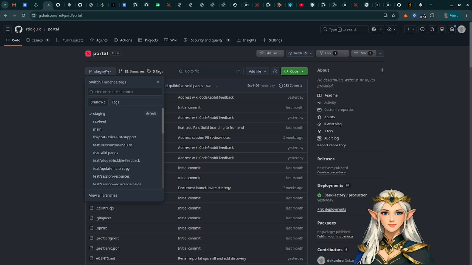 A request during review with generated artifacts